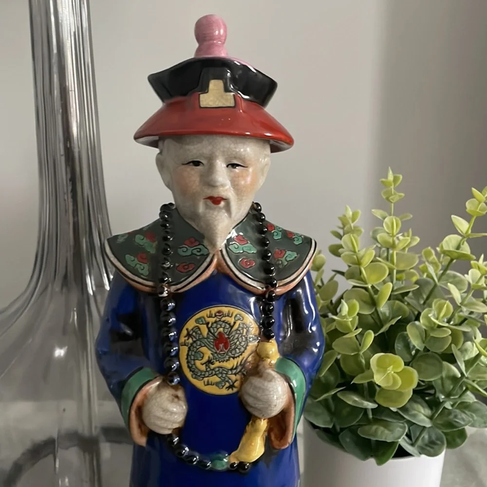 Pier 1 Imports Large Chinese Emperor Yongzheng Porcelein Statue